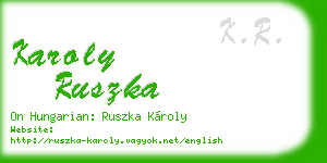 karoly ruszka business card