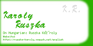 karoly ruszka business card